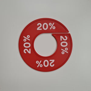 Klika -  Maatring 9 cm rood/wit 20%
