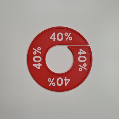 Klika -  Maatring 9 cm rood/wit 40%