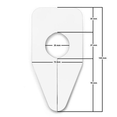 Klika - indicateur maat blanc ovale non imprimé 15x7,3 - 140 pièces