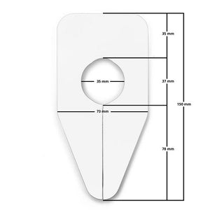 Klika -  Maataanduider ovaal wit onbedrukt 15x7,3