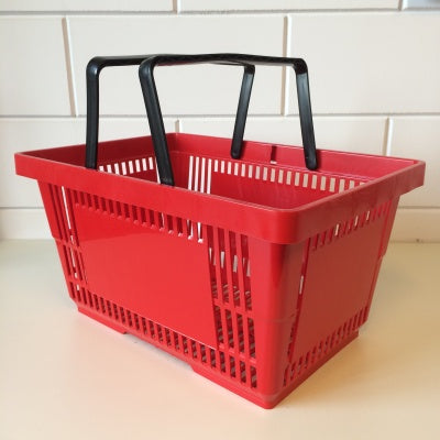 Klika - Panier à provisions rouge BIG avec 2 anses 15 pièces