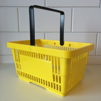 Klika - Panier de courses jaune 1 anse 22 litres 20 pièces