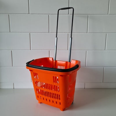 Klika - Chariot de courses 34L Shop Roll orange 4 pièces