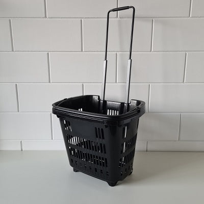 Klika - Chariot de courses 34L Shop Roll noir 4 pièces