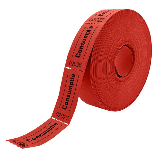 Combicraft - Bon de consommation 57x30mm 2 faces 2x1000 pièces rouge