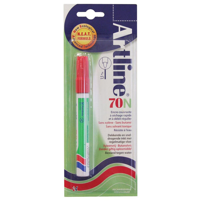 Artline - Permanent marker 70N rood, op blister