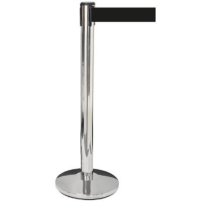 Klika -  Toegangspaal chroom met zwarte riem