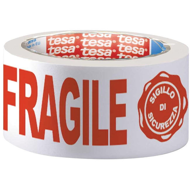 Tesa - ruban d'emballage : FRAGILE, pi 50 mm x 66 m