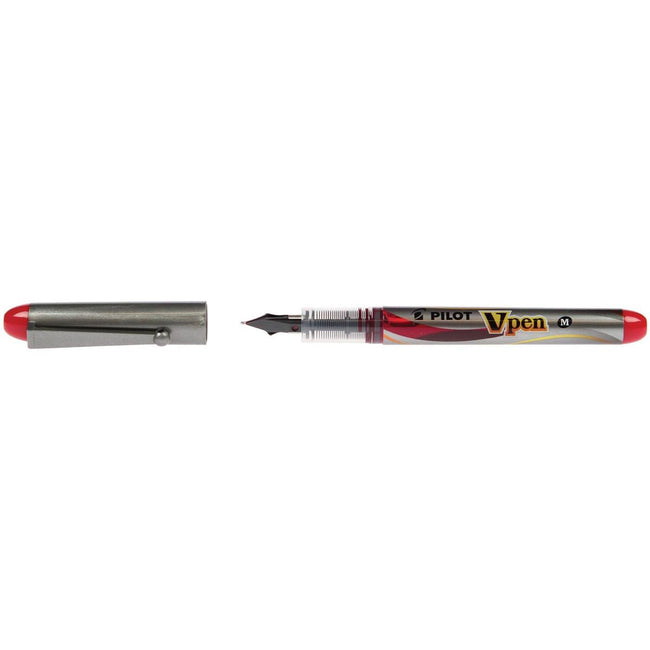 Pilot - stylo plume V-Pen Argent rouge