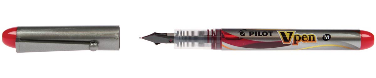 Pilot - stylo plume V-Pen Argent rouge
