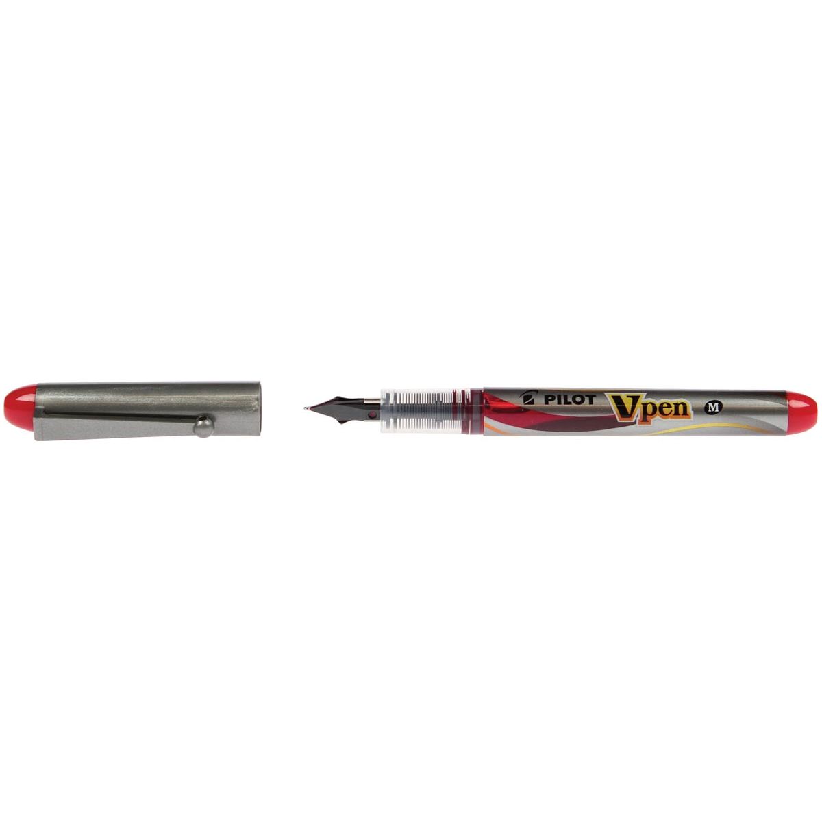 Pilote - Fountain Pen V -pen Silver Red