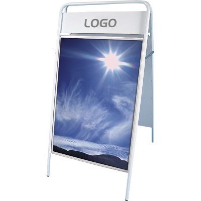 Klika - Panneau de trottoir 70x100 cm modèle tube blanc panneau supérieur