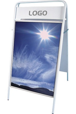 Klika - Panneau de trottoir 70x100 cm modèle tube blanc panneau supérieur