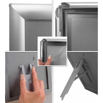 Klika - Cadre clic 15x21cm ALU 14mm A5 mur/bureau 10 pièces