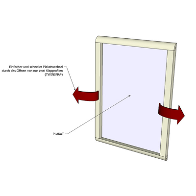 Klika - Cadre clic Prestige 59x84 cm A1 2 pièces
