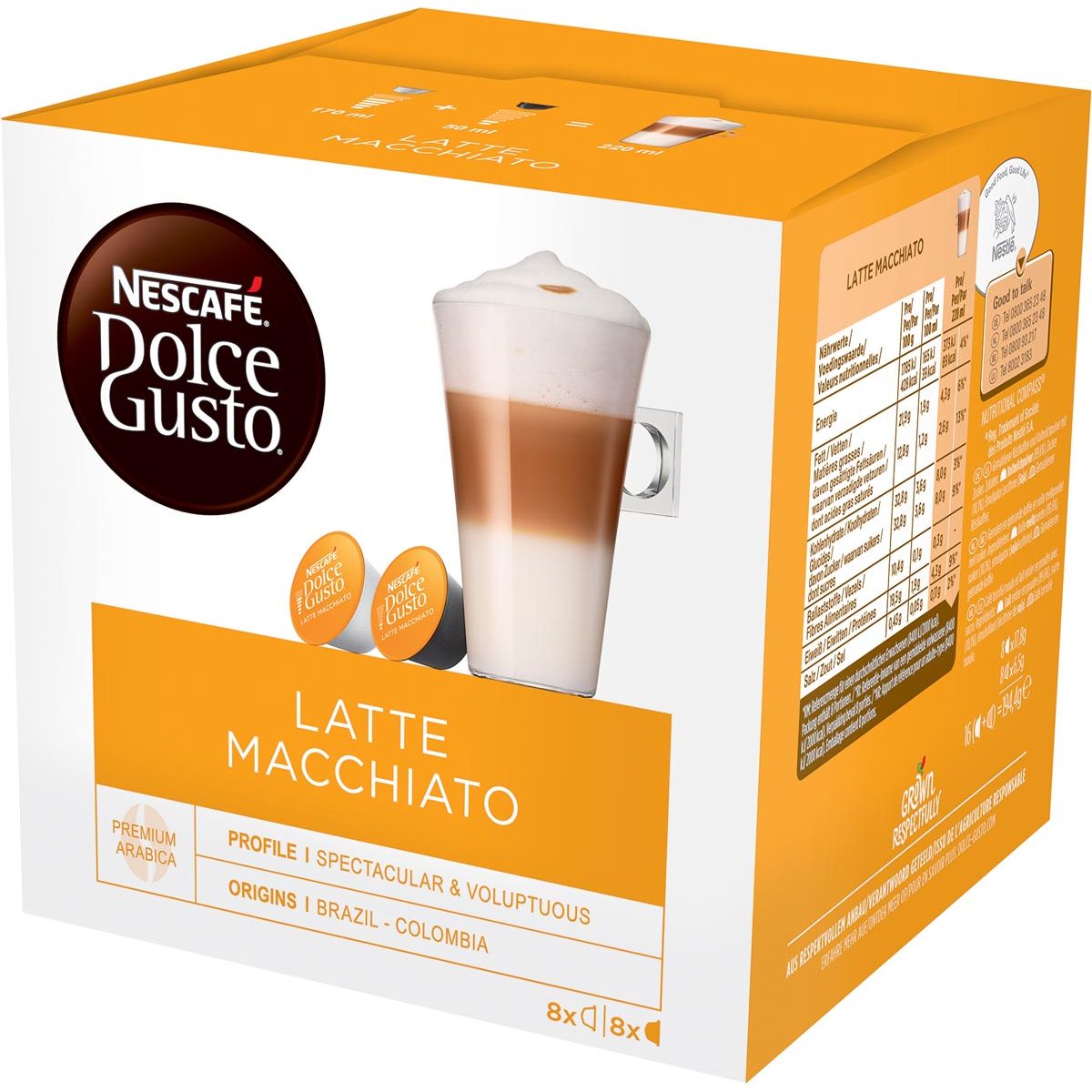 Nescaré - Capsules de café Nescaré, Macchiato latte, paquet de 16 pièces