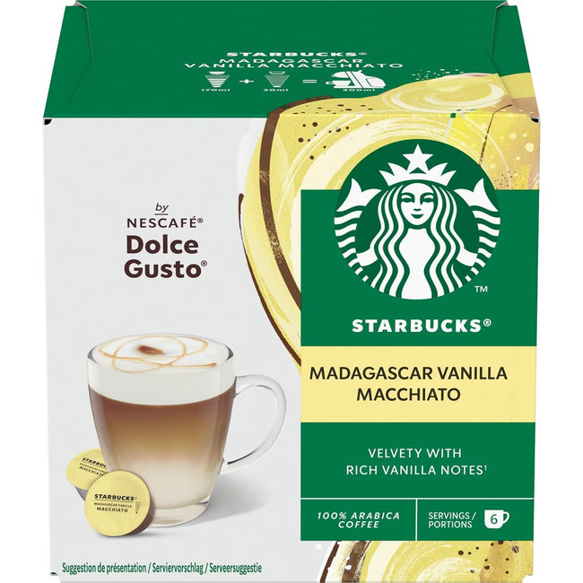 Starbucks - Capsules de café Nescafé, machiatto vanille, paquet de 12 pièces