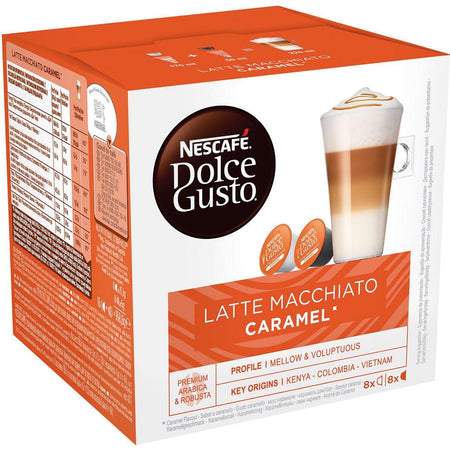 Nescafé -   koffiecapsules, Latte Macchiato Caramel, pak van 16 stuks
