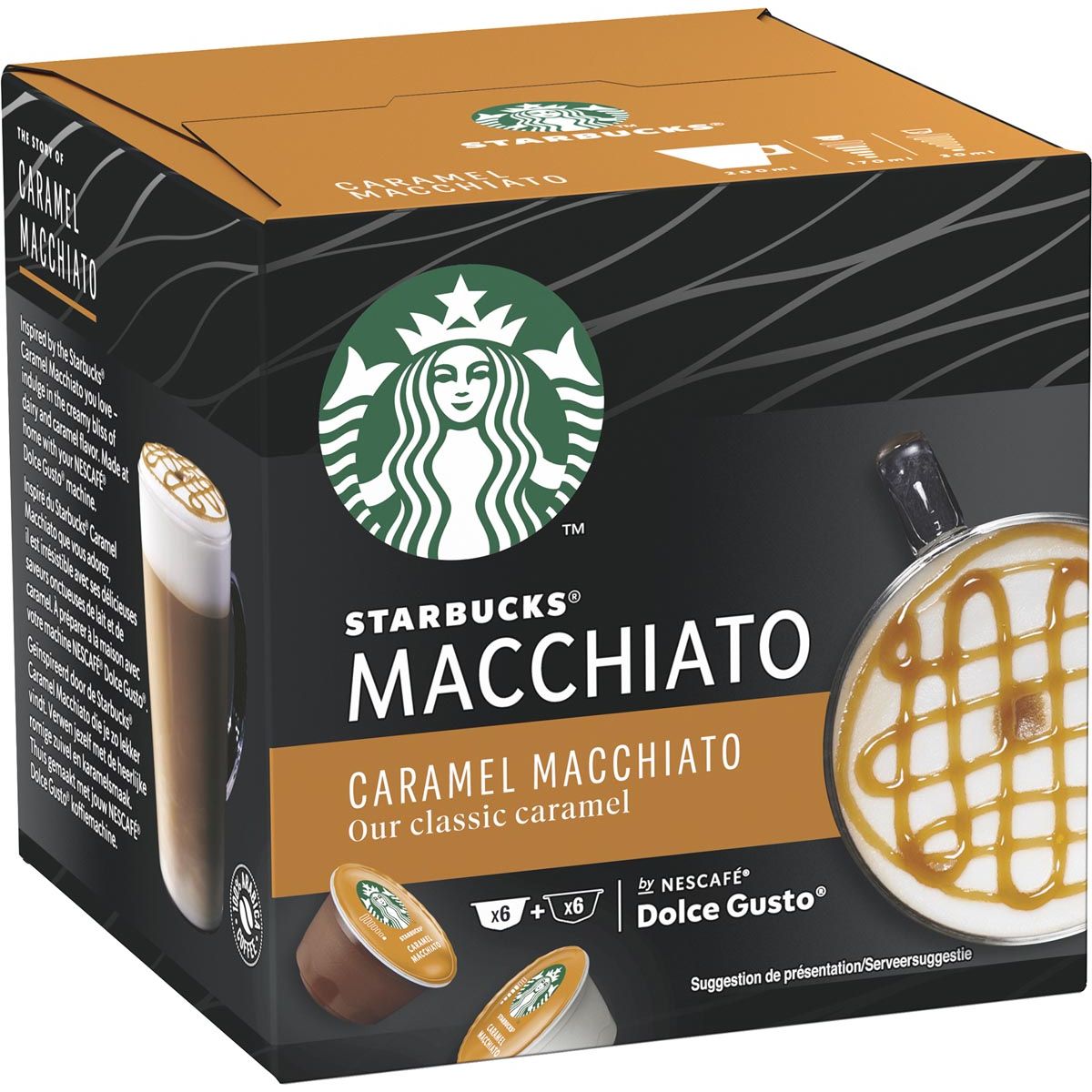 Starbucks -  Nescafé koffiecapsules bucks, caramel macchiato, pak van 12 stuks