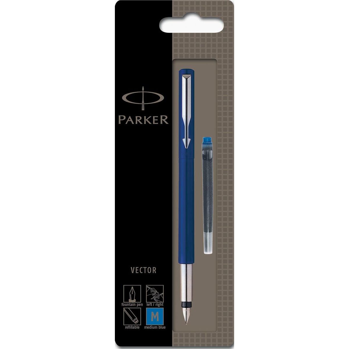 Parker - Vector vulpen blauw, op blister