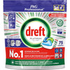 Dreft - Platinum Regular Spülmaschinentabs, Packung mit 75 Kapseln