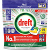 Dreft - Platinum Lemon Geschirrspültabletten, Packung mit 75 Kapseln