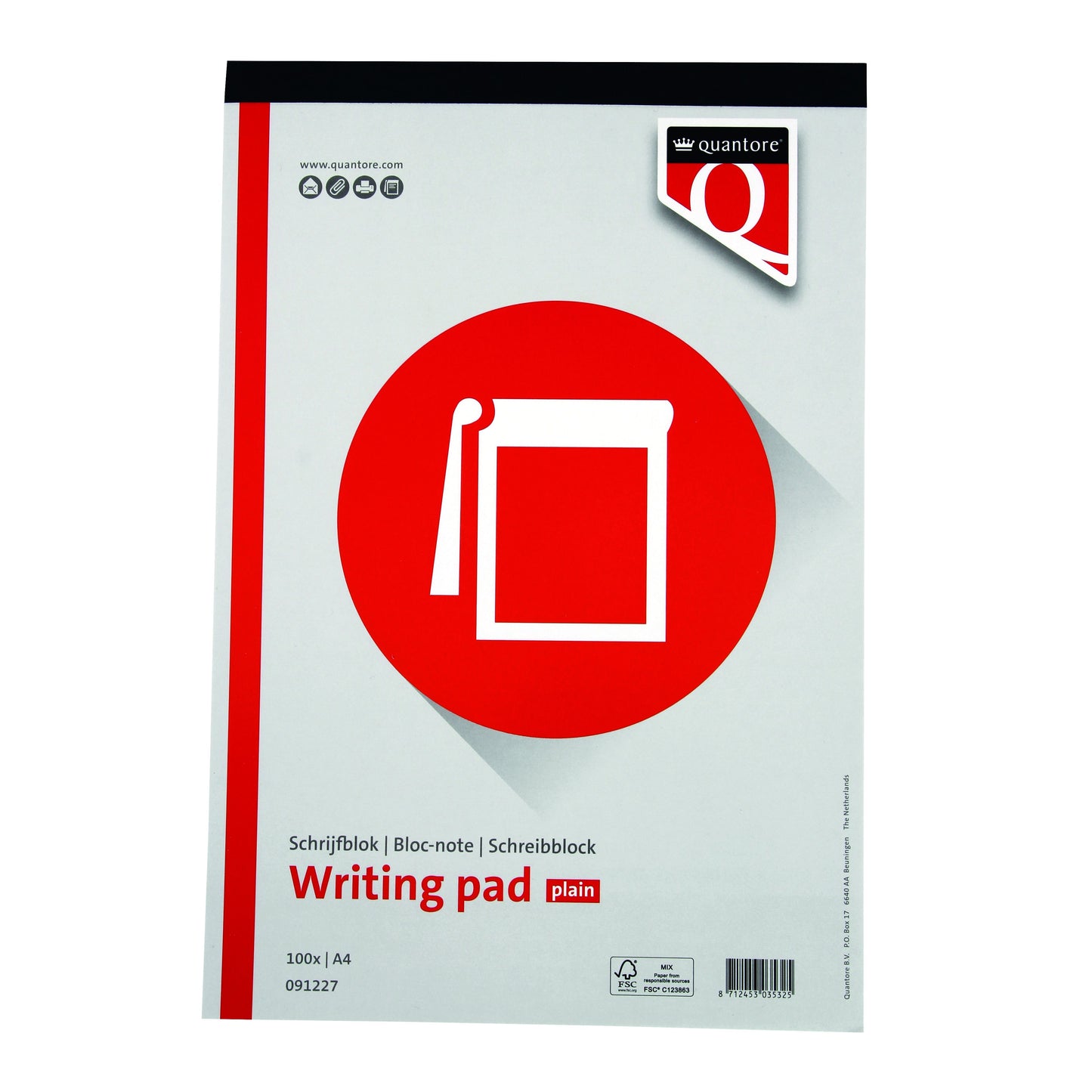 Quantore -  Schrijfblok a4 blanco 100vel 60gr | 5 stuks
