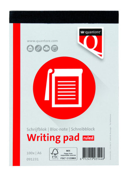 Quantore - Bloc-notes A6 ligne 100 feuilles 60 gr