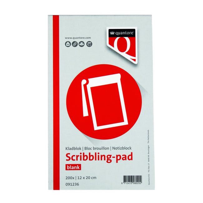 Quantore - Notizblock 12x20cm 200 Blatt | 5 Stück