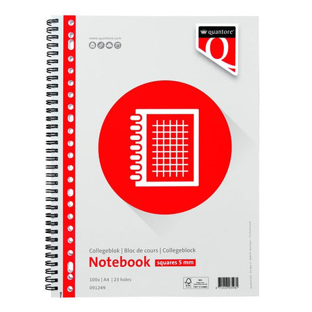 Quantore - Bloc de lecture A4 diamant 5mm 23 trous 100 feuilles 70gr | 5 pièces