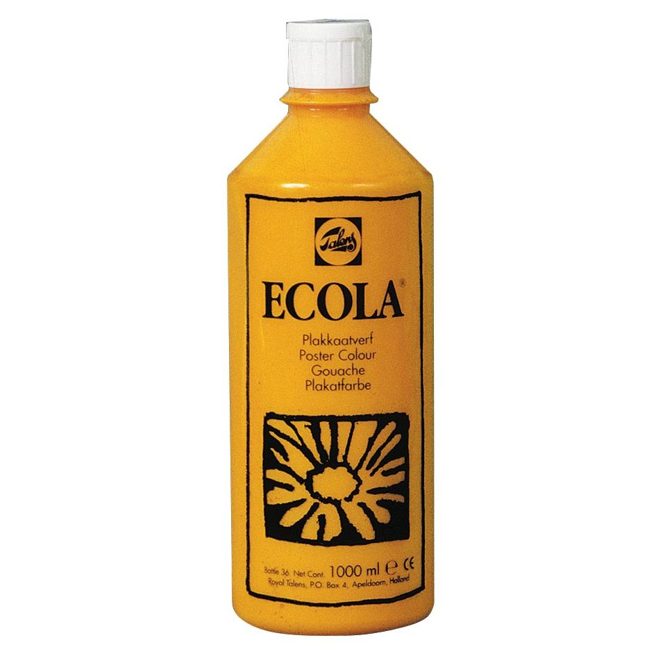 Talens -  Ecola plakkaatverf flacon van 1000 ml, geel