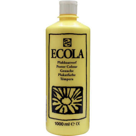 Talens -  Ecola plakkaatverf flacon van 1000 ml, citroengeel