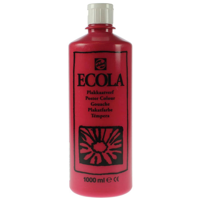 Talens - Ecola plakkaatverf flacon van 1000 ml, karmijn