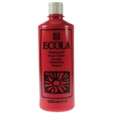 Talens -  Ecola plakkaatverf flacon van 1000 ml, scharlaken