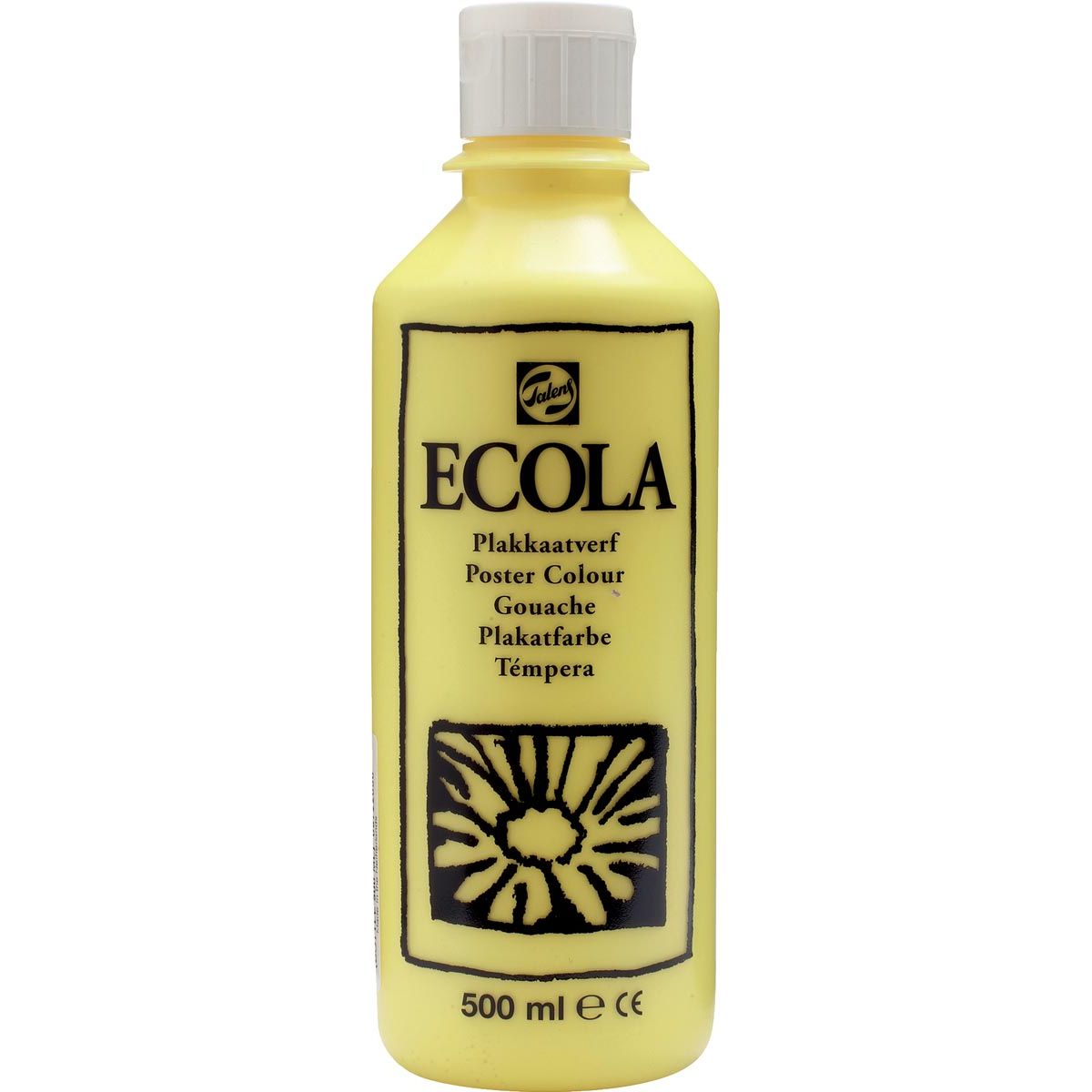Talens -  Ecola plakkaatverf flacon van 500 ml, citroengeel