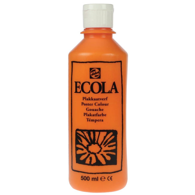 Talens -  Ecola plakkaatverf flacon van 500 ml, oranje