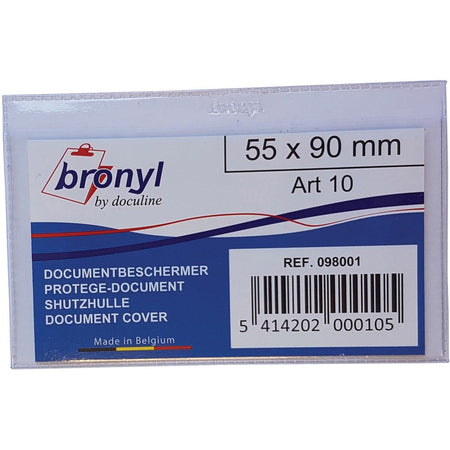Bronyl - Dossier en U en PVC transparent de 140 microns, pieds carte de crédit