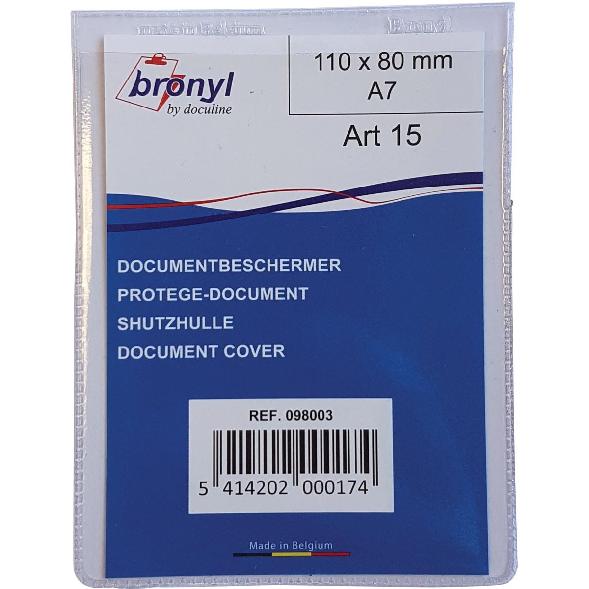 Bronyl - Dossier en U en PVC transparent de 180 microns, pi A7