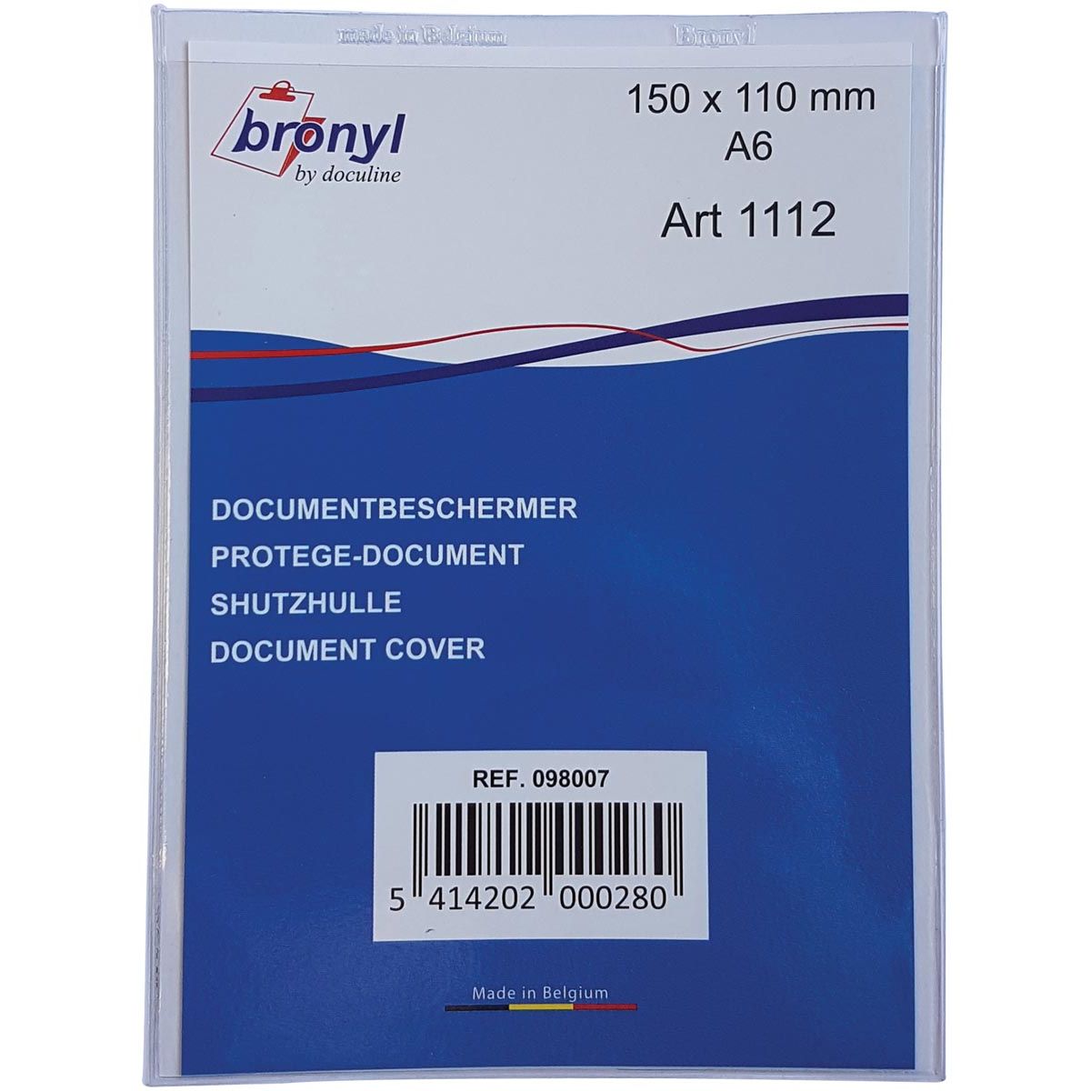 Bronyl - Dossier en U en PVC transparent de 180 microns, pi A6
