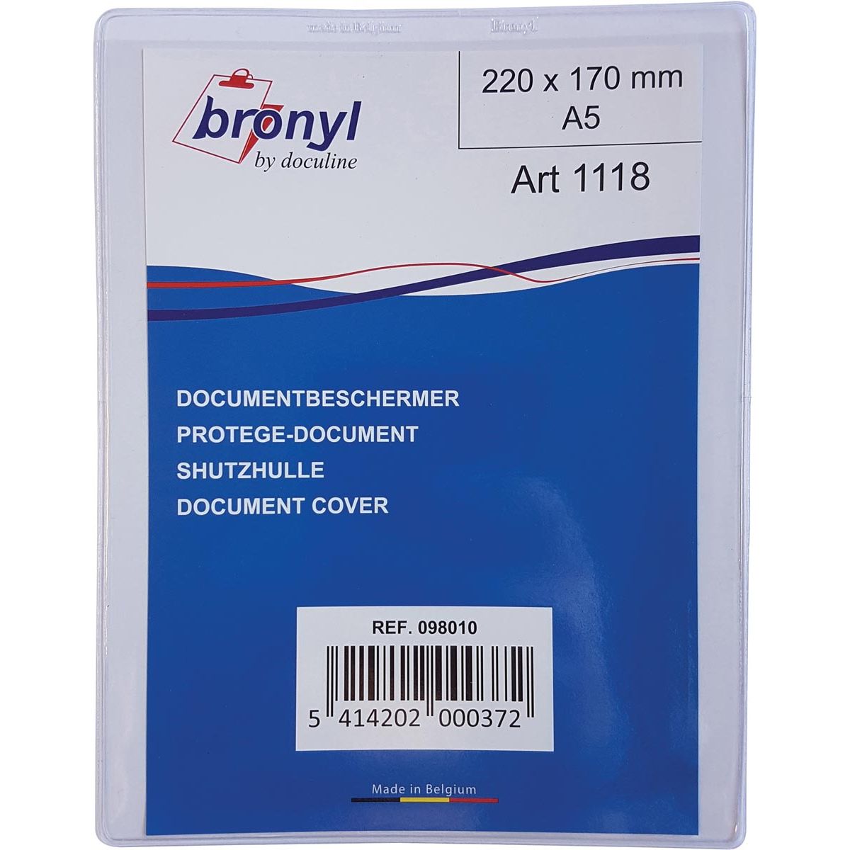 Bronyl - Dossier en U en PVC transparent de 180 microns, pi A5