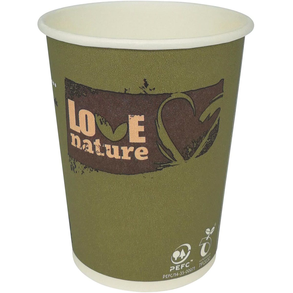 Q-CONNECT -  Gobelet en carton Love Nature, 200 ml, paquet de 50 pièces