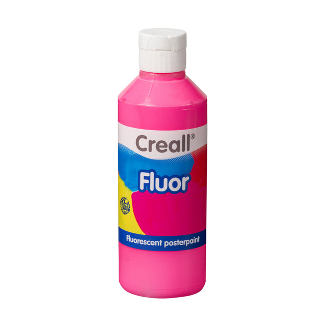 Creall -  Plakkaatverf  fluor roze 250ml | 6 stuks