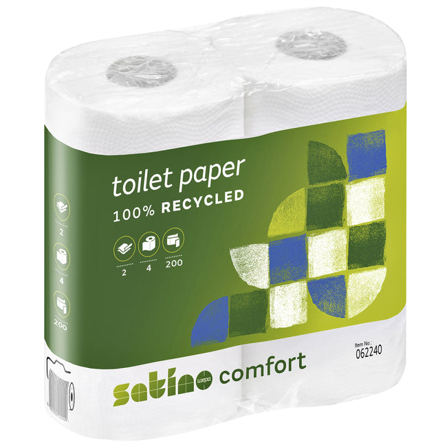 Satino by WEPA - Papier toilette Satino MT1 Comfort 2 couches 200 feuilles blanc 062240