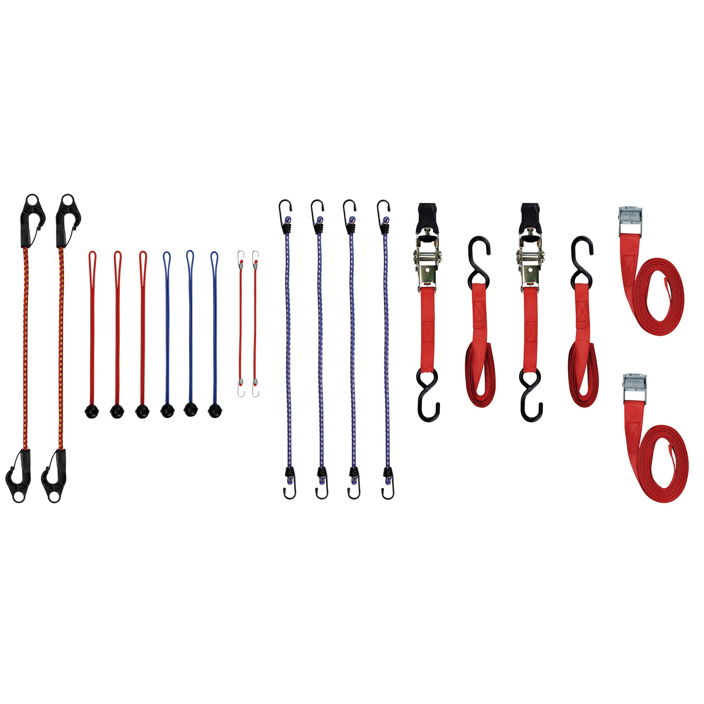 Toolland -  Spanbanden en spanelastiekenset 20 stuks