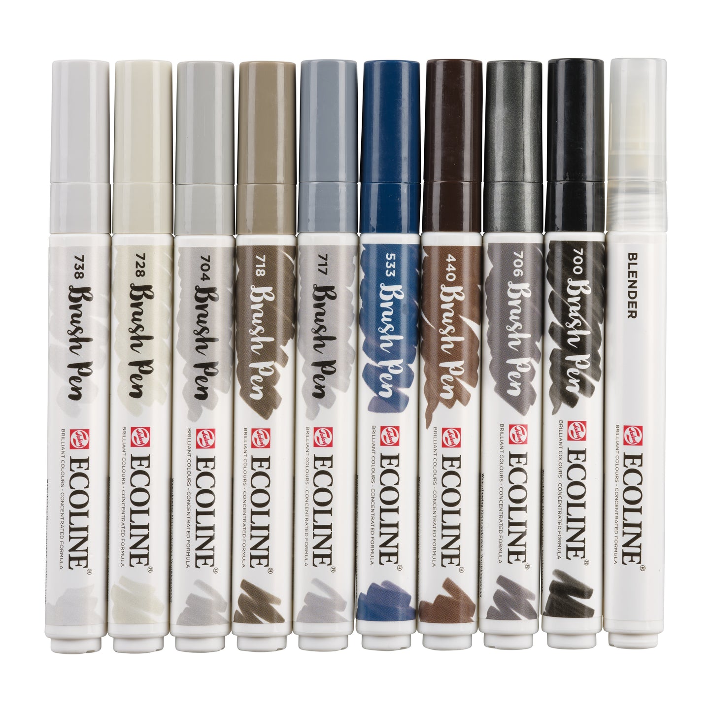 Talens - Brushpen Ecoline lot de 10 pièces, gris