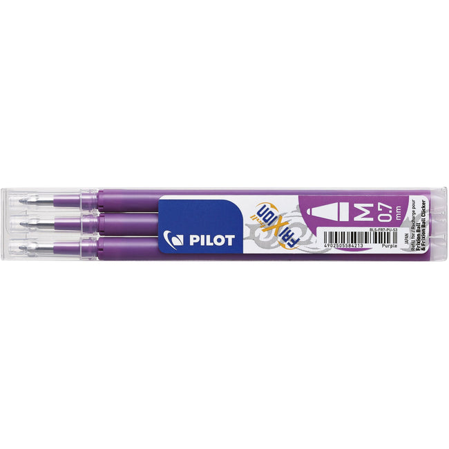 Pilot - Recharge pour stylo roller friXion medium violet, lot de 3 pièces