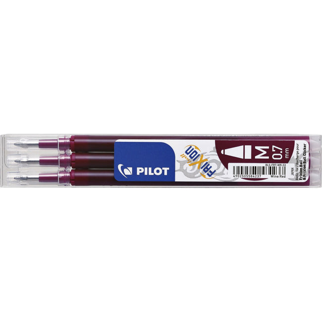 Pilot - Tintenrollermine friXion medium weinrot 3er-Set