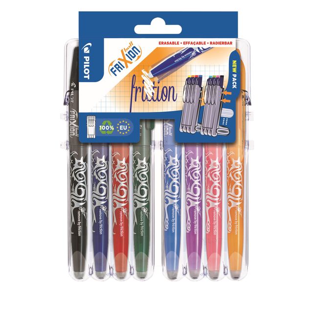 Pilot - Stylo roller friXion moyen assorti Set2Go de 8 pièces