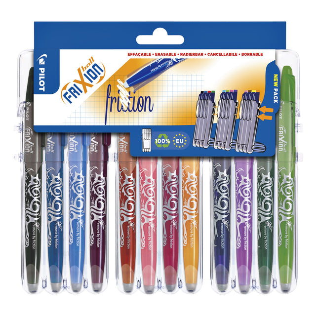 Pilot - Stylo roller friXion medium assorti Set2Go de 12 pièces