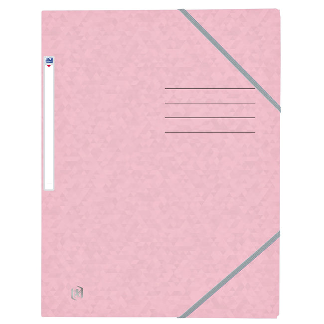 Oxford - Elastomap Top File+ A4 3 rabats 390gr rose pastel | 10 pièces